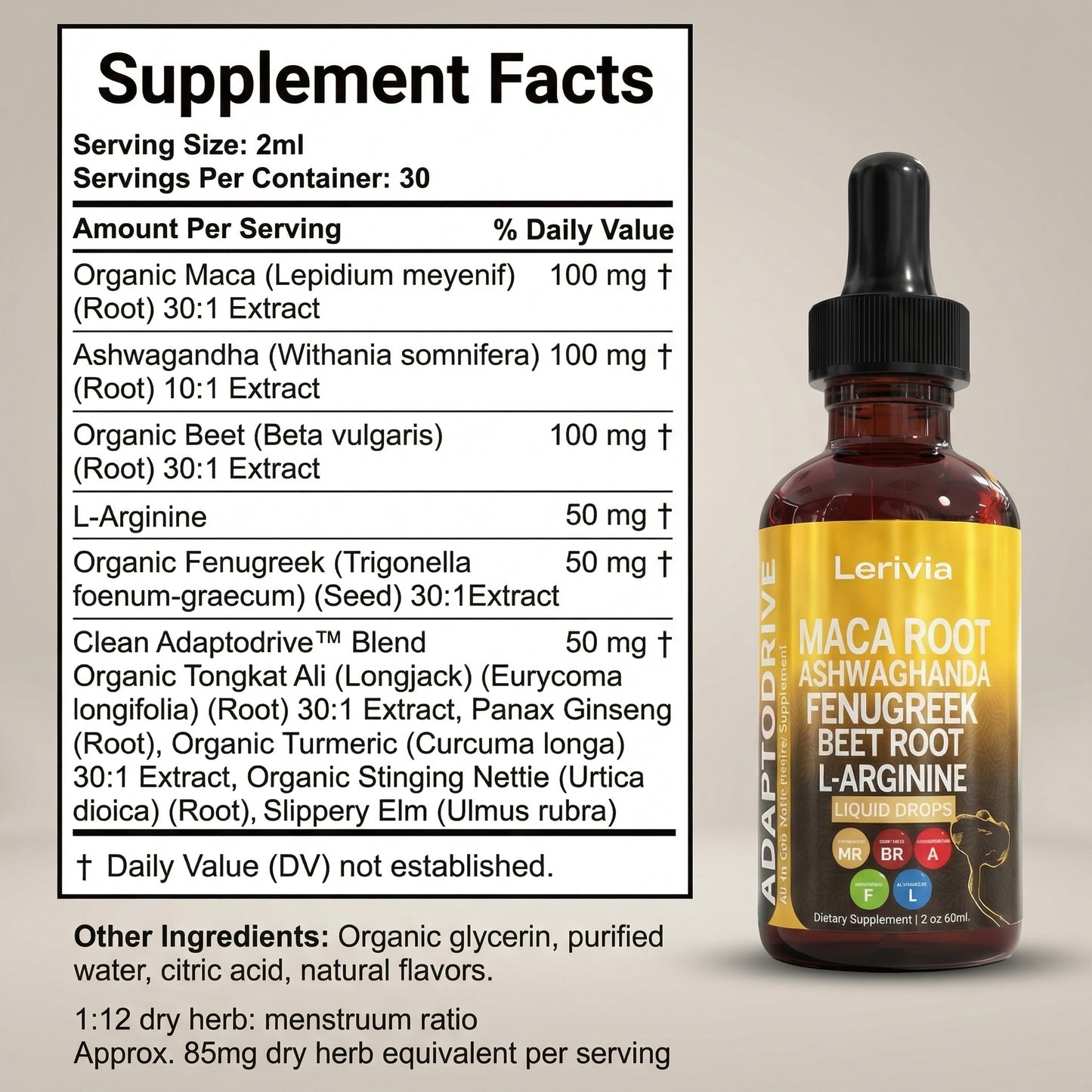 Lerivia Maca Root Drops for Body Confidence