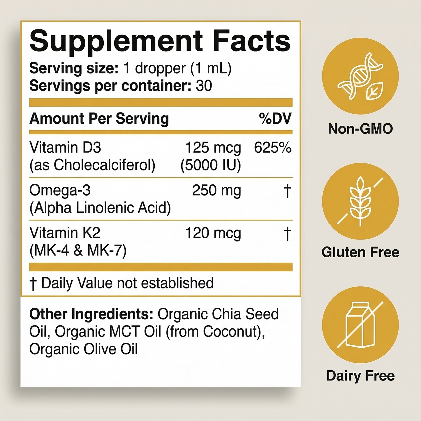 Vitamin D3 & K2 Drops