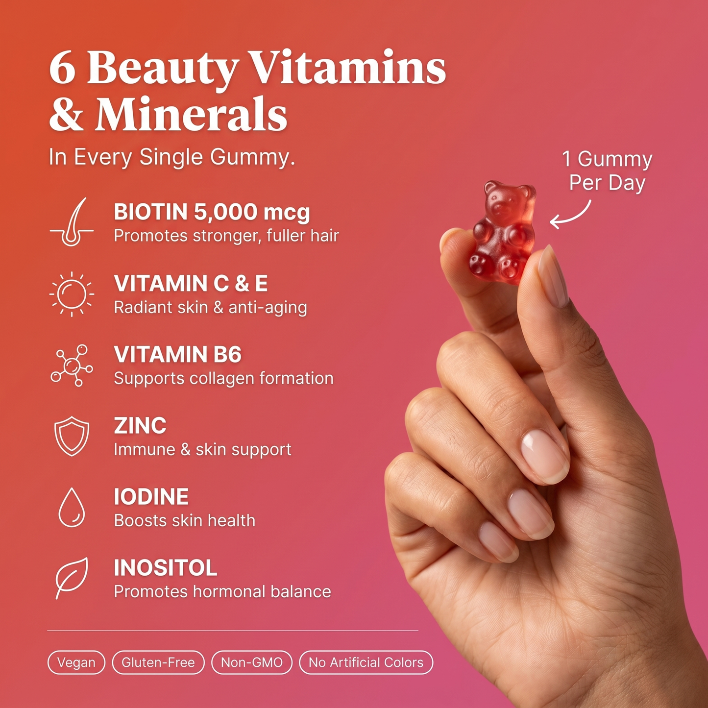 Biotin Gummies for Healthy Hair, Skin & Nails