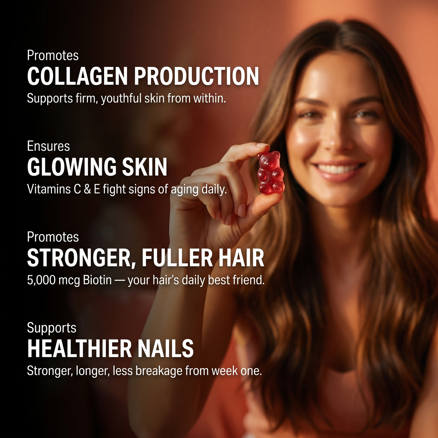 Biotin Gummies for Healthy Hair, Skin & Nails
